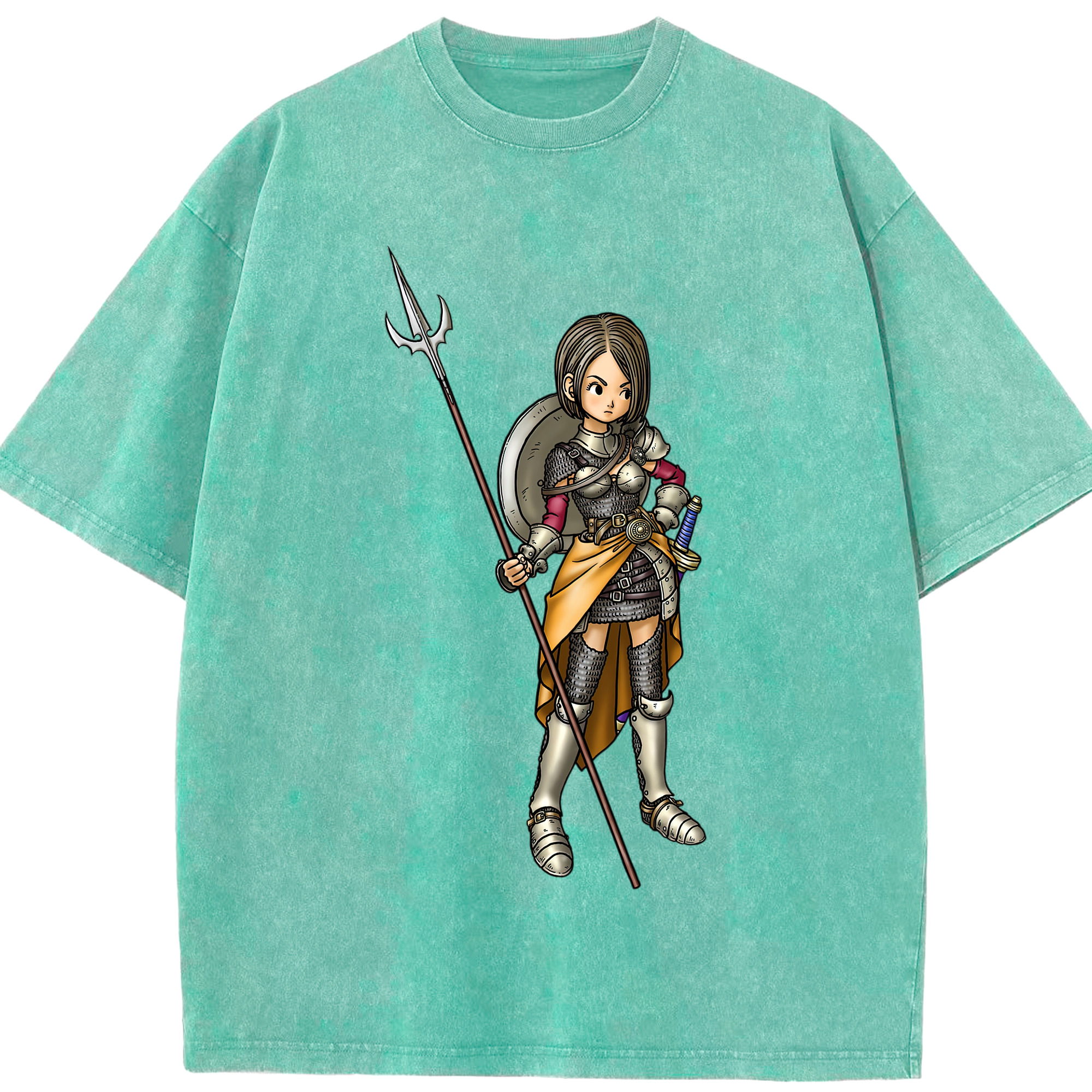 （画像用） ドラゴンクエスト Doragon Kuesuto Dragon Quest 綿100% ヴィンテージ風 半袖Tシャツ（フロントプリント）